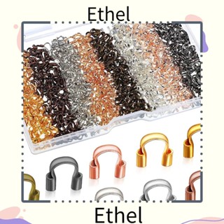 Ethel1 ตัวป้องกันสายเคเบิล ทองแดง รูปตัว U ทองเหลือง 8 สี สําหรับทําเครื่องประดับ DIY 800 ชิ้น