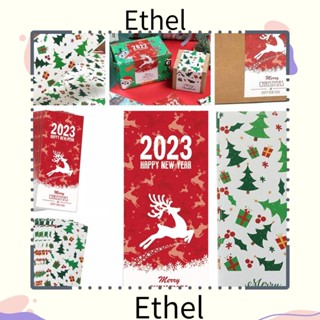 Ethel1 สติกเกอร์ ลายต้นคริสต์มาส กวาง 6*15 ซม. สําหรับตกแต่ง ห่อของขวัญ 50 ชิ้น