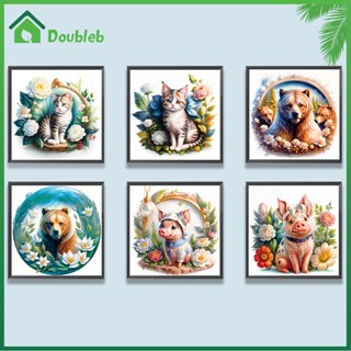 【Doub X ✮】ภาพวาดปักเพชร ทรงกลม ลายสัตว์ 5D DIY สําหรับตกแต่งบ้าน ✮