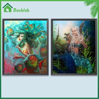 【Doub X ✮】ภาพวาดสีน้ํามัน ตามตัวเลข รูปนางเงือก สําหรับตกแต่งผนังบ้าน DIY ✮