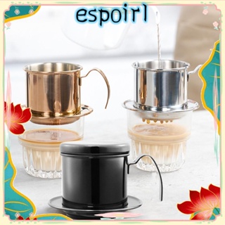 Espo หม้อชงกาแฟ สเตนเลส พร้อมฝาปิด สีเงิน สไตล์เวียดนาม สําหรับบ้าน ออฟฟิศ กลางแจ้ง