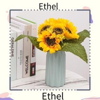 Ethel1 ช่อดอกทานตะวันปลอม ธรรมชาติ สําหรับตกแต่งบ้าน DIY