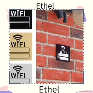 Ethel1 สติกเกอร์ป้ายสัญลักษณ์ WIFI อะคริลิค สําหรับติดตกแต่งผนังบ้าน คาเฟ่ บาร์ ร้านอาหาร