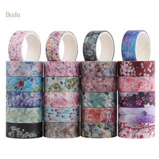 Dudu เทปวาชิ เทปสติกเกอร์ สําหรับตกแต่งสมุดภาพ DIY 24 ม้วน