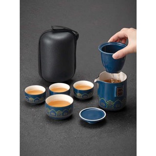 茶具套装 便携茶具 Kung Fu Travel Tea Set พกพาท่องเที่ยวกลางแจ้งชงชาอุปกรณ์ตั้งแคมป์ชุดเล็ก Kuaike Cup กาน้ำชาสำหรับการเดินทางเพื่อธุรกิจ