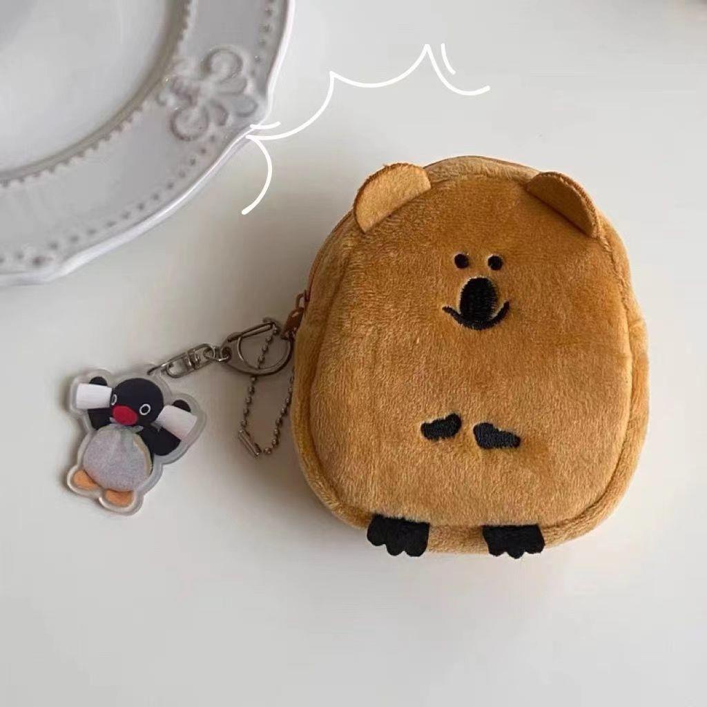 น่ารักโคอาล่าตุ๊กตากระเป๋าใส่เหรียญพวงกุญแจของเล่นตุ๊กตาหูฟังกระเป๋าแบบพกพามินิถุงเก็บกระเป๋าจี้ตกแต่ง