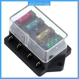 Pop กล่องฟิวส์วงจร 12V 24V 4 ทาง พร้อมฟิวส์ ATO 4X สําหรับรถยนต์ รถบรรทุก