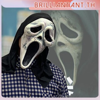 Scream 6 Mask Cos Skull Headgear Metamorphosis Horror White Ghost Face Ghost Festival ฮาโลวีน Latex Headgear bri