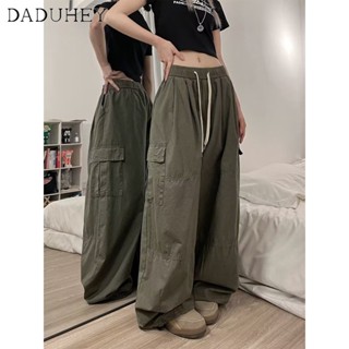 DaDuHey🎈 Women New American Style Ins High Street Overalls Casual Pants Niche High Waist Wide Leg Pants