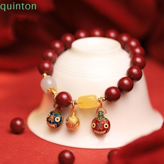 Quinton สร้อยข้อมือคริสตัลเทียม รูปสัตว์ประหลาด สีทอง ปรับได้ เรียบง่าย เครื่องประดับ สไตล์จีนโบราณ ของขวัญ เครื่องประดับ สไตล์เกาหลี