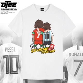 เสื้อฟุตบอลยุโรปแขนสั้น Massie Cristiano Ronaldo CR7 ฟุตบอลโลกสนุกพิมพ์เสื้อยืดคอกลมผ้าฝ้ายครึ่งแขน