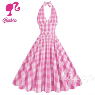 Hitpop-barbie Pink Midi Dress - Embrace Elegance with a Playful Twist ชุดเดรส สีชมพู