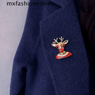 Mxfashione เข็มกลัด รูปกวาง ซานตาคลอส กวาง คริสต์มาส ตัวอักษร หวานแหวว แฟชั่นสําหรับผู้ชาย ผู้หญิง ตกแต่งกระเป๋าเป้สะพายหลัง ผ้าพันคอ