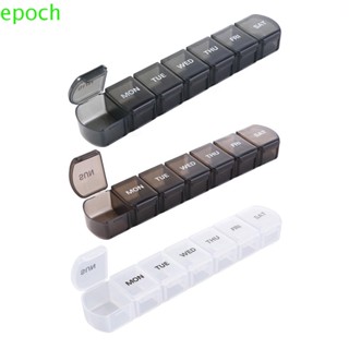 Epoch กล่องเก็บยา 7 วัน พลาสติกใส ขนาดเล็ก 7 ช่อง สําหรับกลางแจ้ง