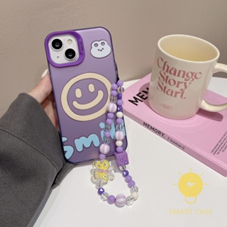 For เคสไอโฟน 14 Pro Max [Purple Smile Chain] เคส Phone Case For iPhone 14 Pro Max Plus 13 12 11 For เคสไอโฟน11 Ins Korean Style Retro Classic Couple Shockproof Protective TPU Cover Shell