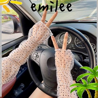 Emilee ถุงมือแขนลูกไม้ ตาข่าย ระบายอากาศ ไร้นิ้ว กันแดด สําหรับผู้หญิง