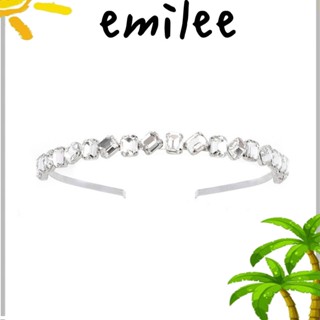 Emilee ที่คาดผมบาร็อค, เครื่องประดับผมอัญมณี, ที่คาดผม พลอยเทียม, ที่คาดผม สี่เหลี่ยม เรียบง่าย ที่คาดผม เพชร ที่คาดผมผู้หญิง