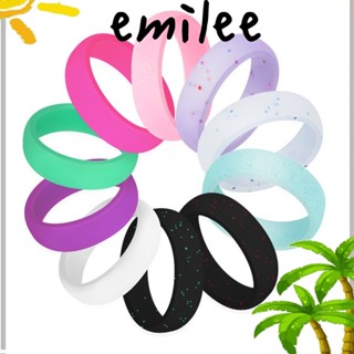 Emilee แหวนซิลิโคน แบบบิดบาง วางซ้อนกันได้ สําหรับผู้หญิง