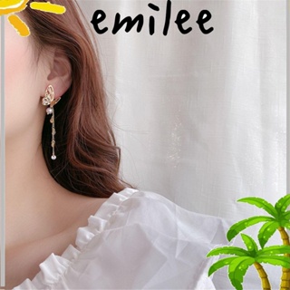 Emilee 1 คู่ ต่างหูห้อย เครื่องประดับเกาหลี ของขวัญ พู่ห้อย หล่น