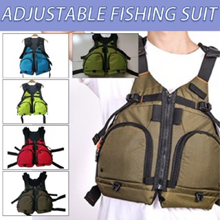 Adult Life Jacket Fishing Vest w/ Large Pockets Swimming Surfing Boating