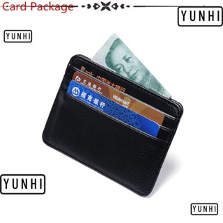 Yunhi กระเป๋าใส่บัตรหนัง ลายลิ้นจี่