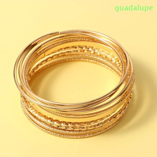 Guadalupe สร้อยข้อมือผู้หญิง หรูหรา สไตล์วินเทจ สําหรับเด็กผู้หญิง สีทอง สายรัดข้อมือ ด้านข้างกว้าง