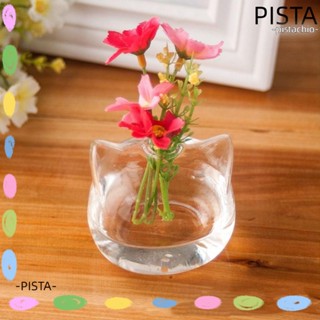 Pista แจกันแก้ว รูปแมวน่ารัก สําหรับตกแต่ง