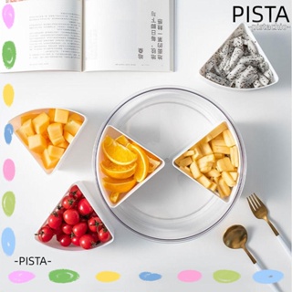 Pista จานแบ่งผลไม้ ทรงกลม พร้อมฝาปิด 5 ช่อง PET+PP สําหรับเสิร์ฟขนม ถั่ว แคนดี้ แครกเกอร์ ชิป