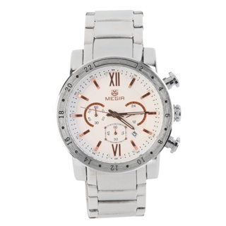 【yunhai】Mens Business Quartz Wrist Watch Date Chronograph Stainless Steel Band