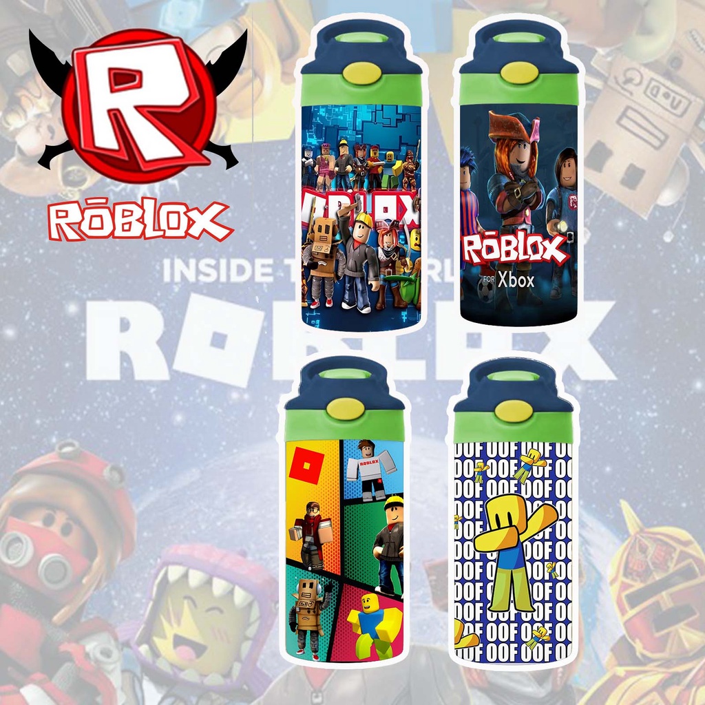 Roblox แก้วน้ําสเตนเลส กันรั่ว สองชั้น 350 มล. พร้อมที่จับ สําหรับเด็ก