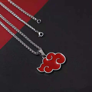 Maurice สร้อยคอโซ่ โลหะผสม จี้การ์ตูนนารูโตะ Akatsuki Red Cloud ของขวัญสําหรับเด็กผู้ชาย