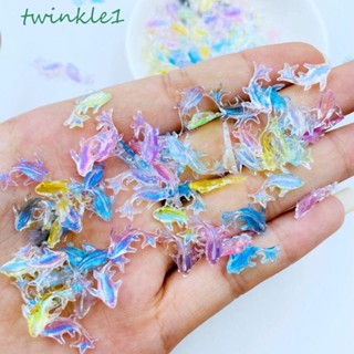 Twinkle1 ฟิกเกอร์เรซิ่น รูปปลาทอง 3D แวววาว หลากสี สําหรับตกแต่งสมุดภาพ เครื่องประดับ งานฝีมือ DIY