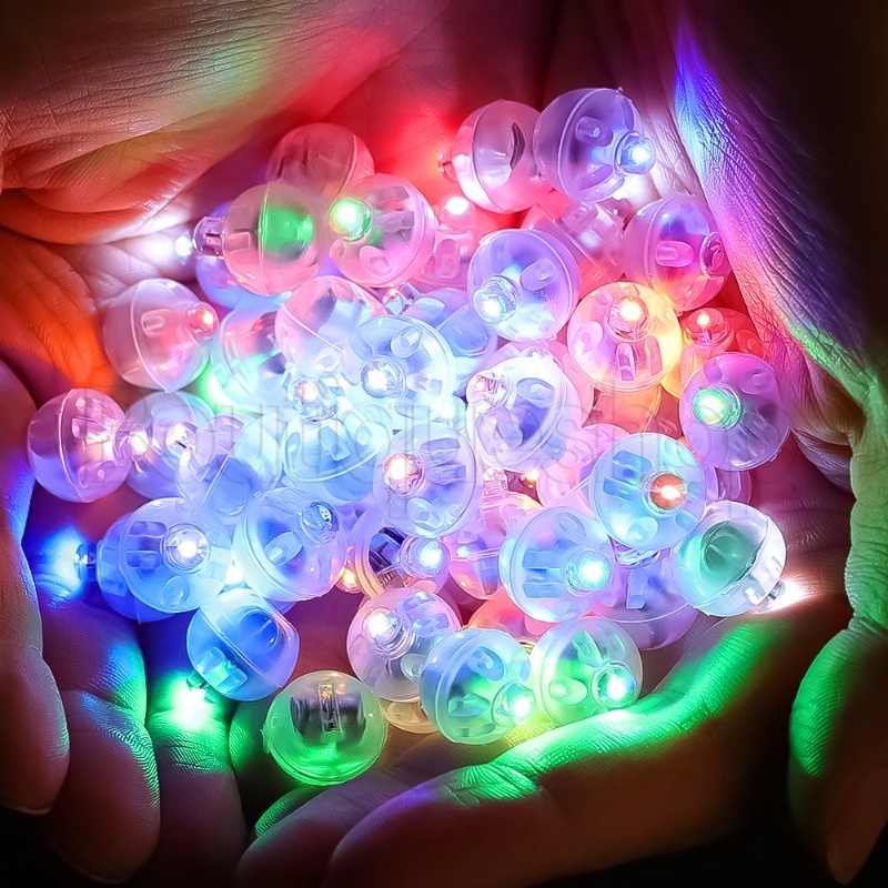 10 ชิ้น มินิ ทรงกลม แฟลช / Led แก้วน้ํา โคมไฟลูกโป่ง / โคมไฟกระดาษ โคมไฟลูกโป่ง