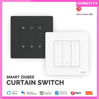 [พร้อม] Zigbee Graffiti Intelligent Curtain Switch App Remote Control Timing Button Curtain Panel