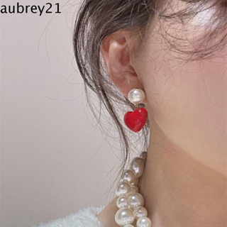 Aubrey1 ต่างหู สีแคนดี้ เครื่องประดับแฟชั่น สไตล์เรโทร สําหรับผู้หญิง