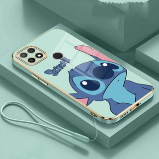 เคสโทรศัพท์มือถือยาง กันกระแทก ลายมอนสเตอร์ Stitch แวววาว พร้อมแหวนขาตั้ง สําหรับ realme C25Y C21Y C25 C25s C21 C20 C15 C12 C11 2021