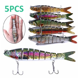 New 5pcs Jointed Fishing Lures 13.7cm/27g Wobblers Swimbait Hard Bait 8-Segment