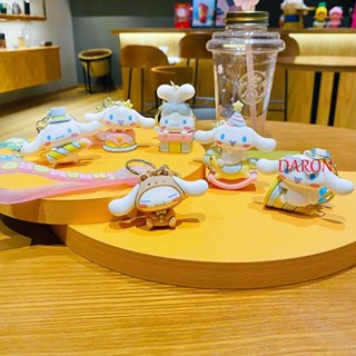 Daron พวงกุญแจ โลหะผสม จี้รูปรถยนต์ Cinnamoroll สไตล์เกาหลี สําหรับแขวนตกแต่งเค้ก