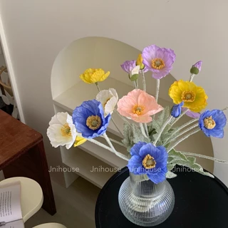 [พร้อมส่ง] Jnihouse : ดอกป๊อปปี้ ดอกไม้ประดิษฐ์ Poppy Flower (Long leaf hairs)