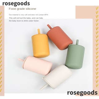 Rosegoods1 ขวดนมซิลิโคน แบบพกพา 160 มล. 5 สี สําหรับเด็ก