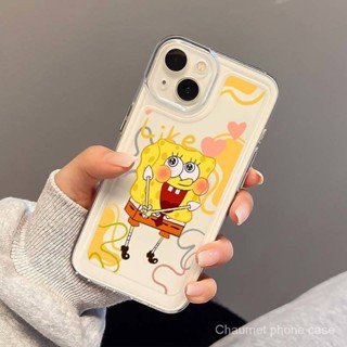 เคสโทรศัพท์มือถือ ซิลิโคนนิ่ม กันกระแทก ลายการ์ตูนสพันจ์บ็อบ สําหรับ Iphone 12pro 7plus xsmax 14promax 13pro