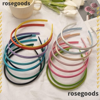 Rosegoods1 ที่คาดผม ผ้าซาติน แบบบาง 1 ซม. หลากสีสัน สําหรับผู้หญิง DIY