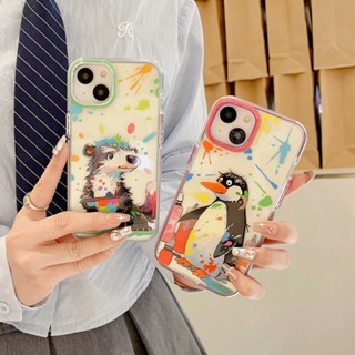 เคสโทรศัพท์มือถือ ชุบไฟฟ้า กันกระแทก ลายกราฟฟิติแพนด้า สําหรับ iPhone 14Pro 13 12 11 Pro Max