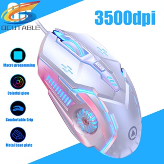 [Qcutable.th] G5 เมาส์เกมมิ่งมีสาย 6 ปุ่ม 3500 DPI USB ไฟ RGB สําหรับคอมพิวเตอร์ แล็ปท็อป