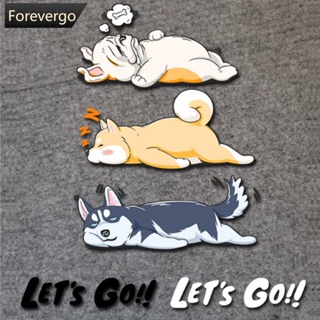 Forevergo สติกเกอร์ไวนิล ลายการ์ตูนสุนัข มีกาวในตัว สําหรับติดตกแต่งรถยนต์ รถบรรทุก หมวกกันน็อค รถจักรยานยนต์ A1H4 3 ชิ้น