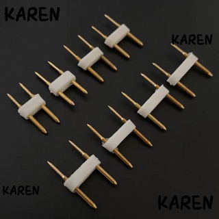 Karen ตัวเชื่อมต่อสายไฟ LED ทองแดง 6 มม. 7 มม. 8 มม. 9 มม. 10 มม. 11 มม. 12 มม. 13.5 มม. แบบพกพา สีทอง 5 ชิ้น