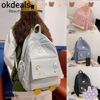 Okdeals กระเป๋าเป้สะพายหลัง ผ้าไนล่อน ความจุขนาดใหญ่ สําหรับเด็กนักเรียนผู้ชาย ผู้หญิง