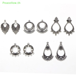 Peacellow จี้รูปตัว Ch สีเงิน สไตล์วินเทจ สําหรับทําเครื่องประดับ ต่างหู DIY 20 ชิ้น ต่อชุด