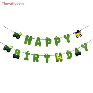 [Thevatipoem] ขายดี ป้ายแบนเนอร์ ลาย happy birthday สีเขียว สําหรับตกแต่งงานปาร์ตี้