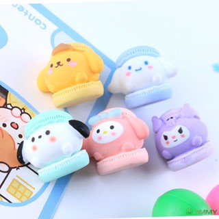 Sanrio Kawaii แผ่นเรซิ่น 3D สีมาการอง สําหรับทําเครื่องประดับ ตกแต่งเคสโทรศัพท์ DIY